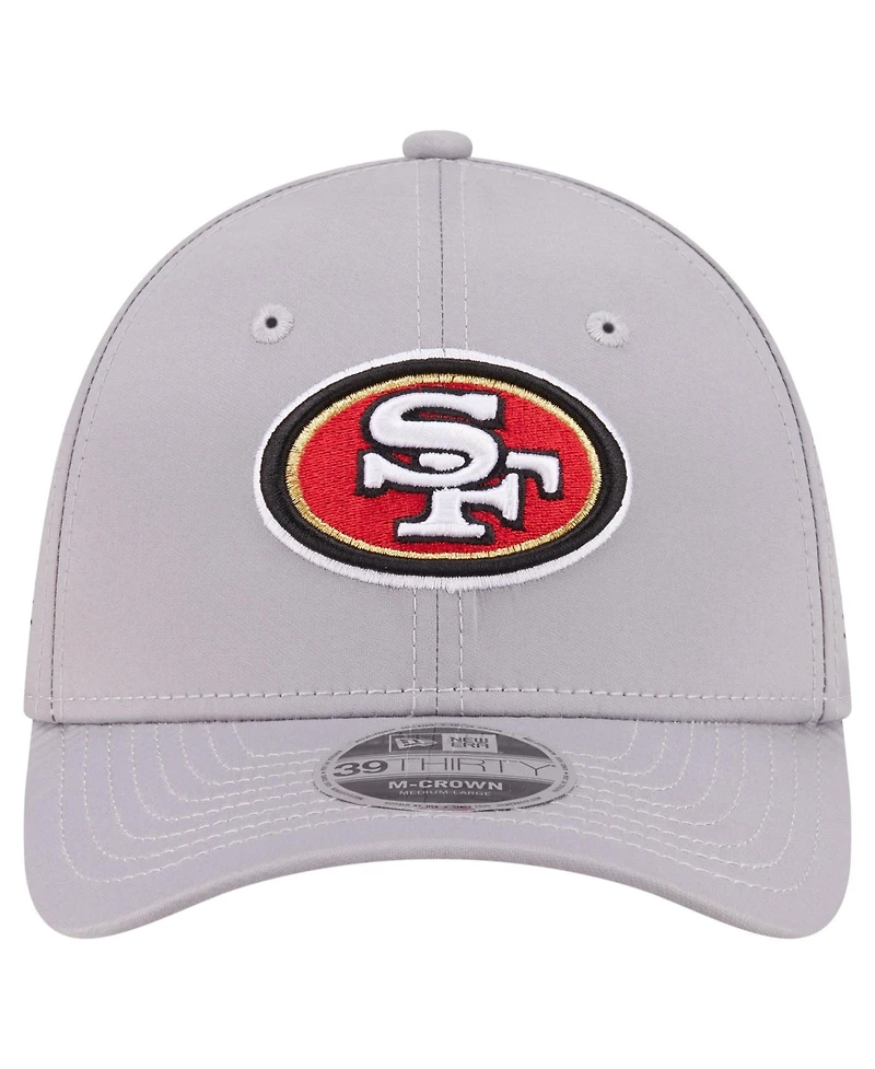 New Era Men's Gray San Francisco 49ers Perforated 39THIRTY M-Crown Flex Hat