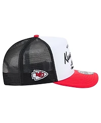 New Era Men's White/Red Kansas City Chiefs Foodie 9FIFTY A-Frame Trucker Snapback Hat