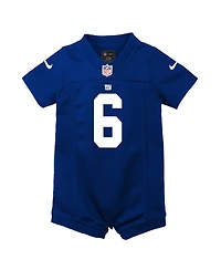 Nike Baby Boys and Girls Jaxson Dart Royal New York Giants Romper Game Jersey