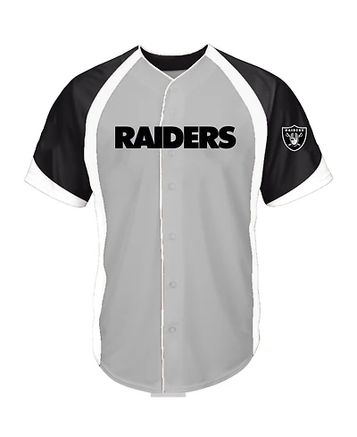 Profile Men's Gray Las Vegas Raiders Big Tall Button-Up Fashion Top