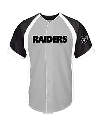 Profile Men's Gray Las Vegas Raiders Big Tall Button-Up Fashion Top