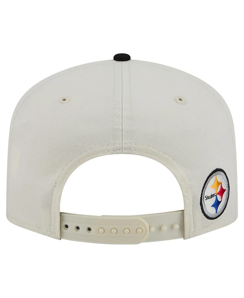 New Era Men's Cream Pittsburgh Steelers Script 19TWENTY Adjustable Hat