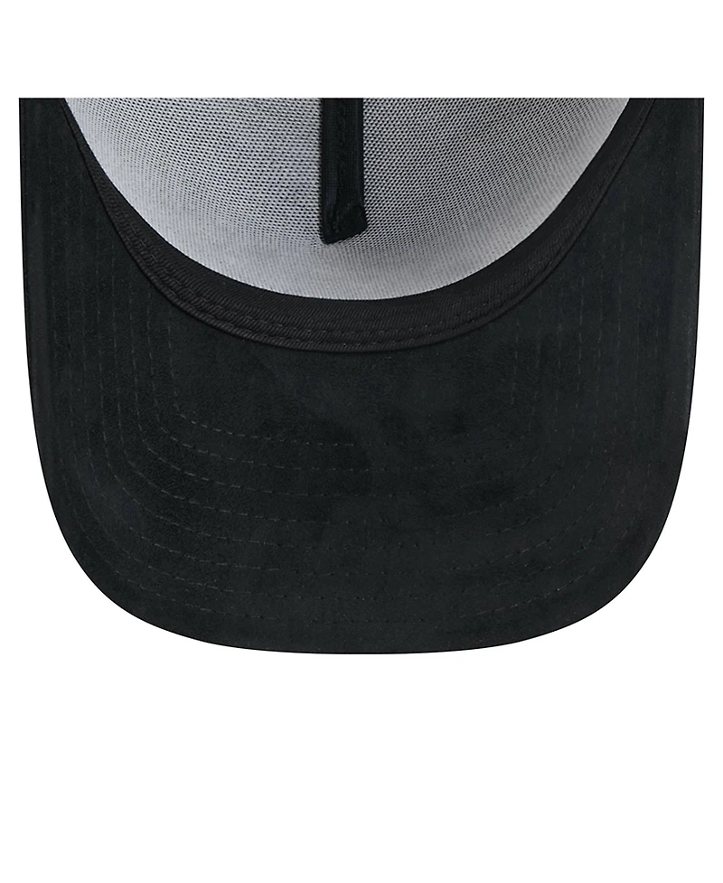 New Era Men's Black New York Yankees Script Text 9FORTY A-Frame Adjustable Hat