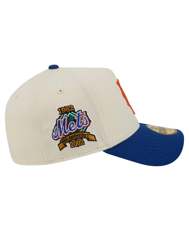 New Era Men's Cream York Mets Chrome A-Frame 59FORTY Fitted Hat