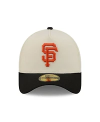 New Era Men's Cream San Francisco Giants Chrome A-Frame 59FORTY Fitted Hat