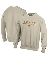 Champion Men's Oatmeal Texas Longhorns Reverse Weave Crewneck Sweatshirt