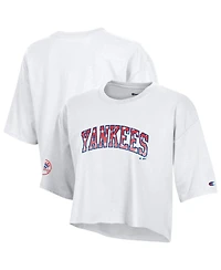 Champion Women's New York Yankees Boyfriend-Cropped T-Shirt