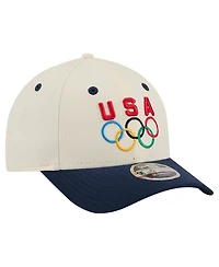 New Era Men's Cream/Navy Team Usa 9FORTY M-Crown Adjustable Hat