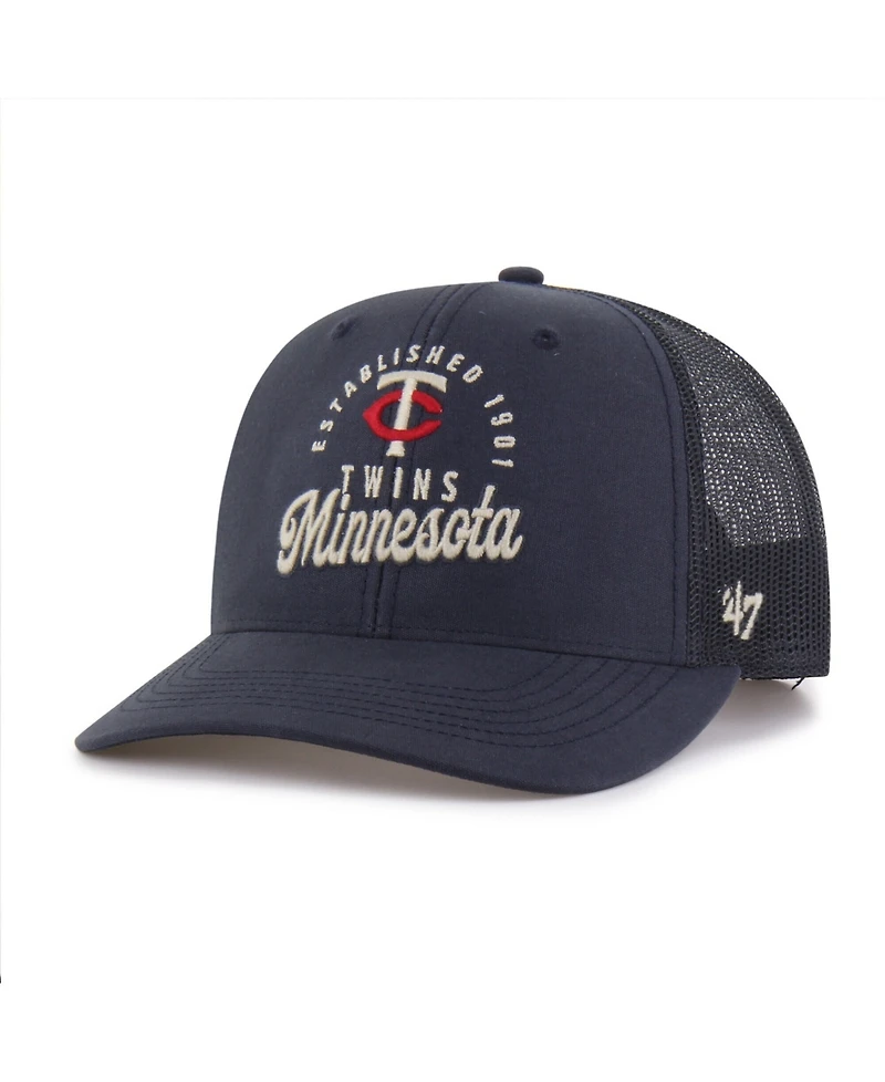 47 Brand Men's Navy Minnesota Twins Pitstop Trucker Adjustable Hat