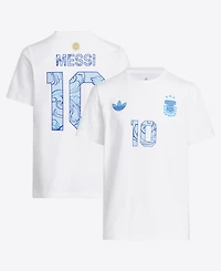Adidas Big Boys and Girls Lionel Messi White Argentina National Team 2026 Away Jersey Hook Name Number T-Shirt