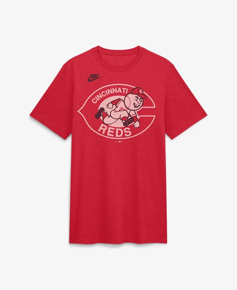 Nike Men's Heather Red Cincinnati Reds Cooperstown Logo Tri-Blend T-Shirt