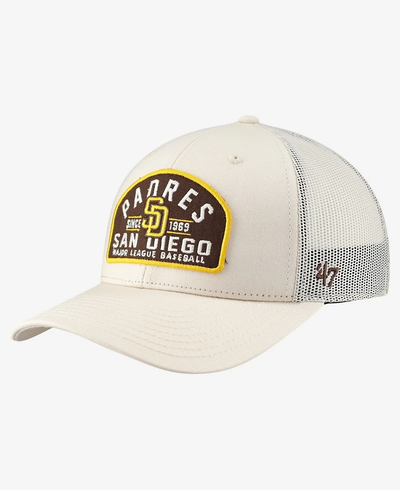 47 Brand Men's Cream San Diego Padres Leland Adjustable Trucker Hat