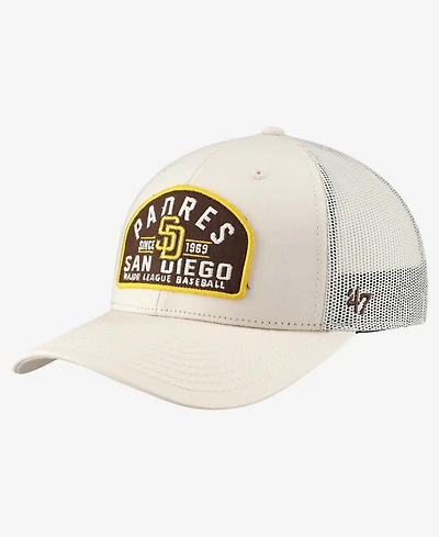 47 Brand Men's Cream San Diego Padres Leland Adjustable Trucker Hat