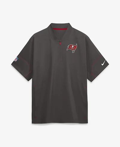 Nike Men's Pewter Tampa Bay Buccaneers Sideline Short Sleeve Quarter-Zip Coaches Jacket