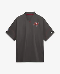 Nike Men's Pewter Tampa Bay Buccaneers Sideline Short Sleeve Quarter-Zip Coaches Jacket