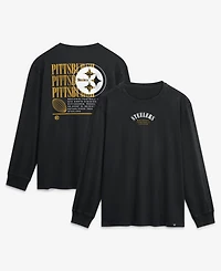 Fanatics Men's Black Pittsburgh Steelers Relaxed Fullback Drive Long Sleeve Fashion Top