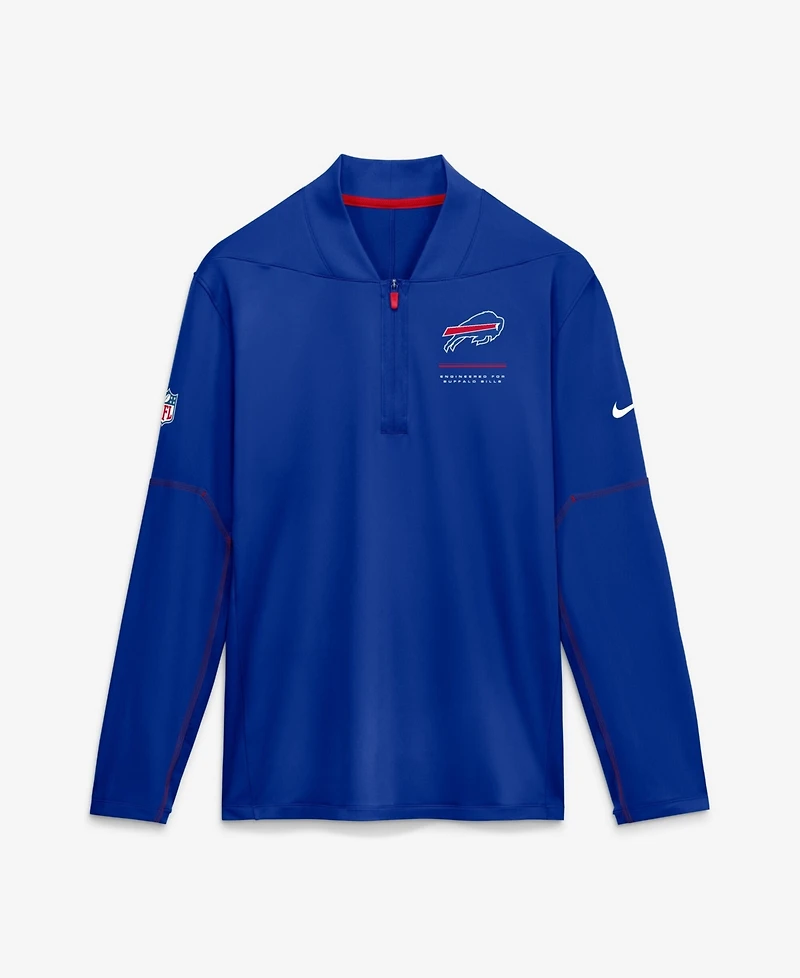 Nike Men's Royal Buffalo Bills Sideline Logo Glory Midweight Dri-fit Half-Zip Pullover