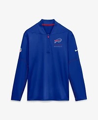 Nike Men's Royal Buffalo Bills Sideline Logo Glory Midweight Dri-fit Half-Zip Pullover