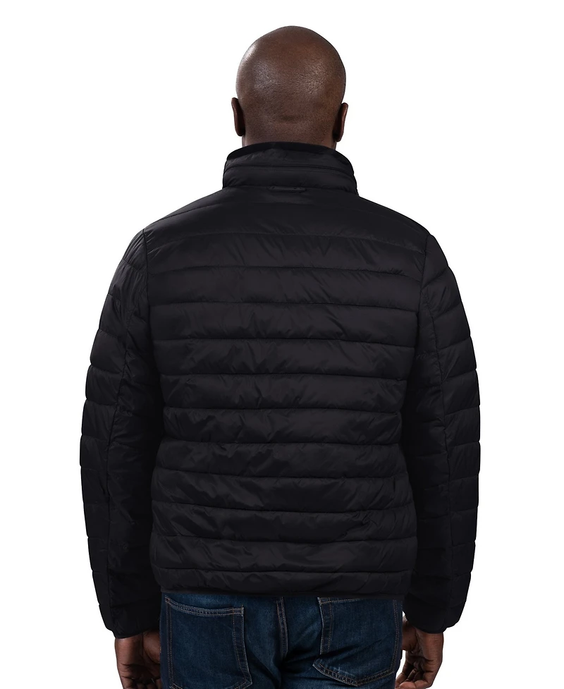 G-iii Sports by Carl Banks Men's Black Atlanta Braves Packable Neck Pillow Full-Zip Puffer Jacket