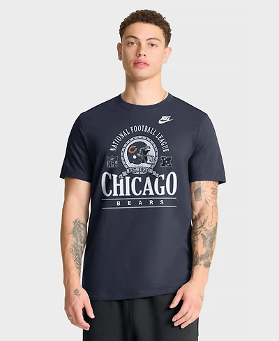 Nike Men's Navy Chicago Bears Rewind Team Spirit Essential Cotton T-Shirt