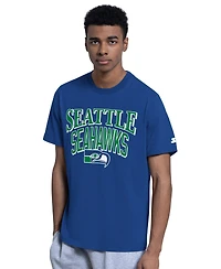Starter Men's Royal/Heather Gray Seattle Seahawks Two-Pack Throwback Logo T-Shirt Set
