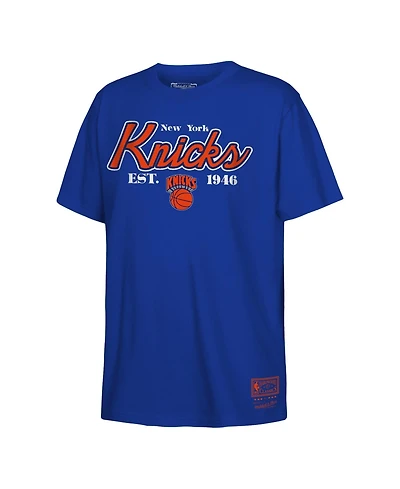 Mitchell & Ness Big Boys and Girls Blue New York Knicks Opening Day T-Shirt