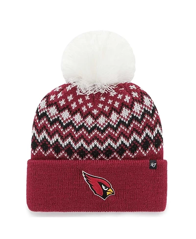 '47 Brand Women's Cardinal Arizona Cardinals Elsa Cuffed Knit Pom Hat