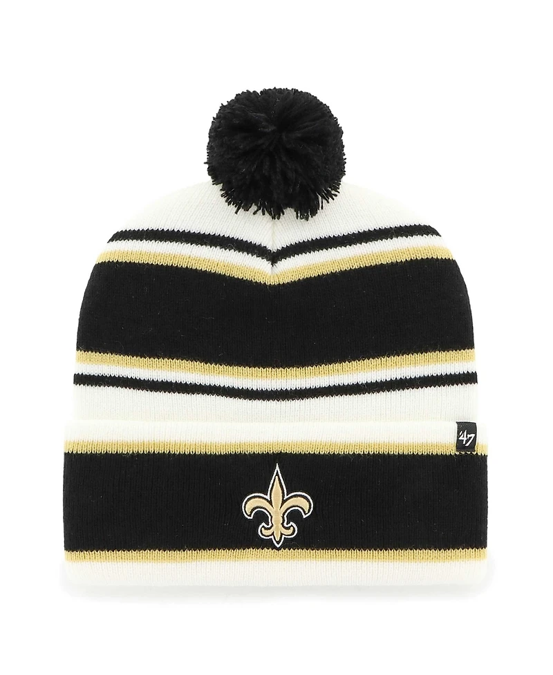 47 Brand Big Boys and Girls White New Orleans Saints Stripling Cuffed Knit Pom Hat
