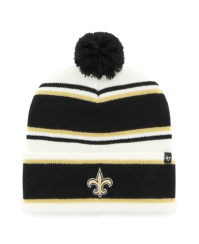 47 Brand Big Boys and Girls White New Orleans Saints Stripling Cuffed Knit Pom Hat