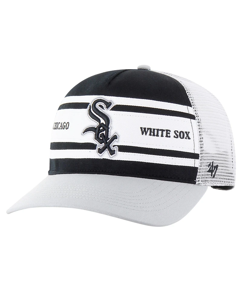 47 Brand Men's Black Chicago White Sox Gridiron Super Stripe Relaxed Trucker Hitch Adjustable Hat