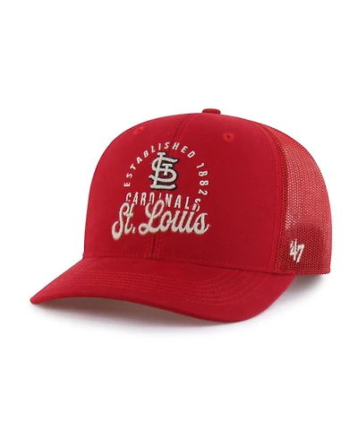 47 Brand Men's Red St. Louis Cardinals Pitstop Trucker Adjustable Hat