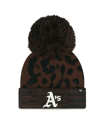 '47 Brand Women's Brown Athletics Rosette Cuffed Knit Pom Hat