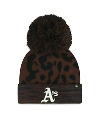 '47 Brand Women's Brown Athletics Rosette Cuffed Knit Pom Hat