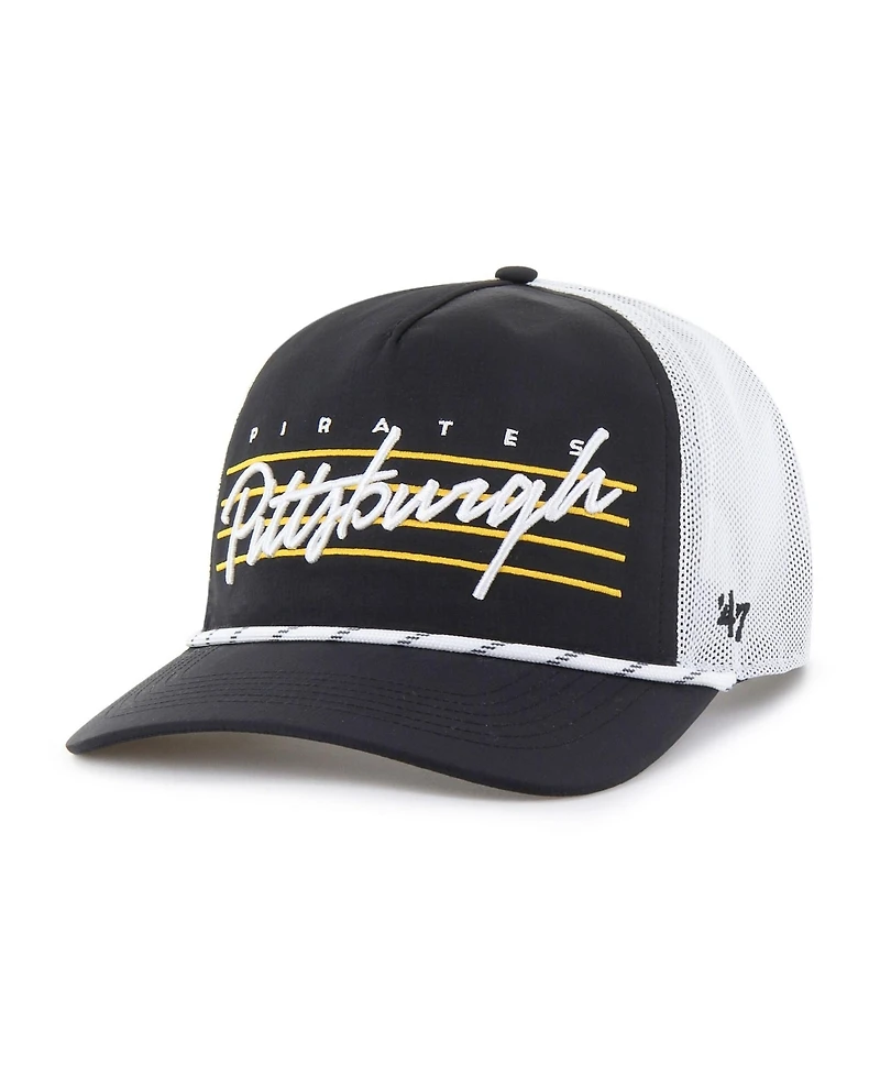 47 Brand Men's Black Pittsburgh Pirates Brrr Downburst Mesh Hitch Adjustable Hat