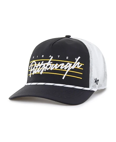 47 Brand Men's Black Pittsburgh Pirates Brrr Downburst Mesh Hitch Adjustable Hat
