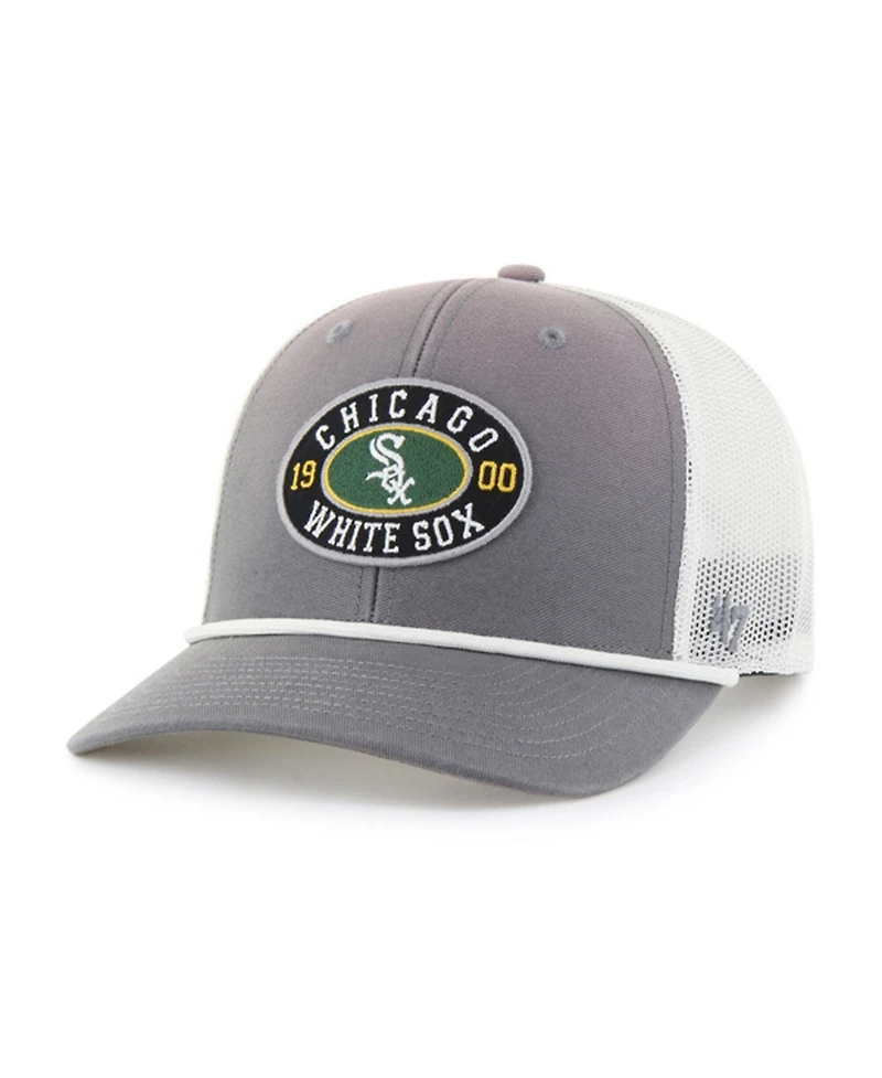 47 Brand Men's Gray/White Chicago White Sox Tide Sweep Rope Trucker Adjustable Hat