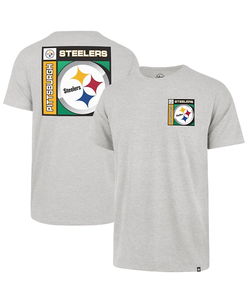 47 Brand Men's Gray Pittsburgh Steelers Chrome Plate Franklin T-Shirt