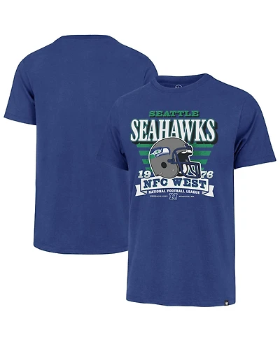 '47 Brand Men's Royal Seattle Seahawks Stripe Splash Franklin Throwback T-Shirt