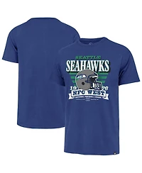 '47 Brand Men's Royal Seattle Seahawks Stripe Splash Franklin Throwback T-Shirt