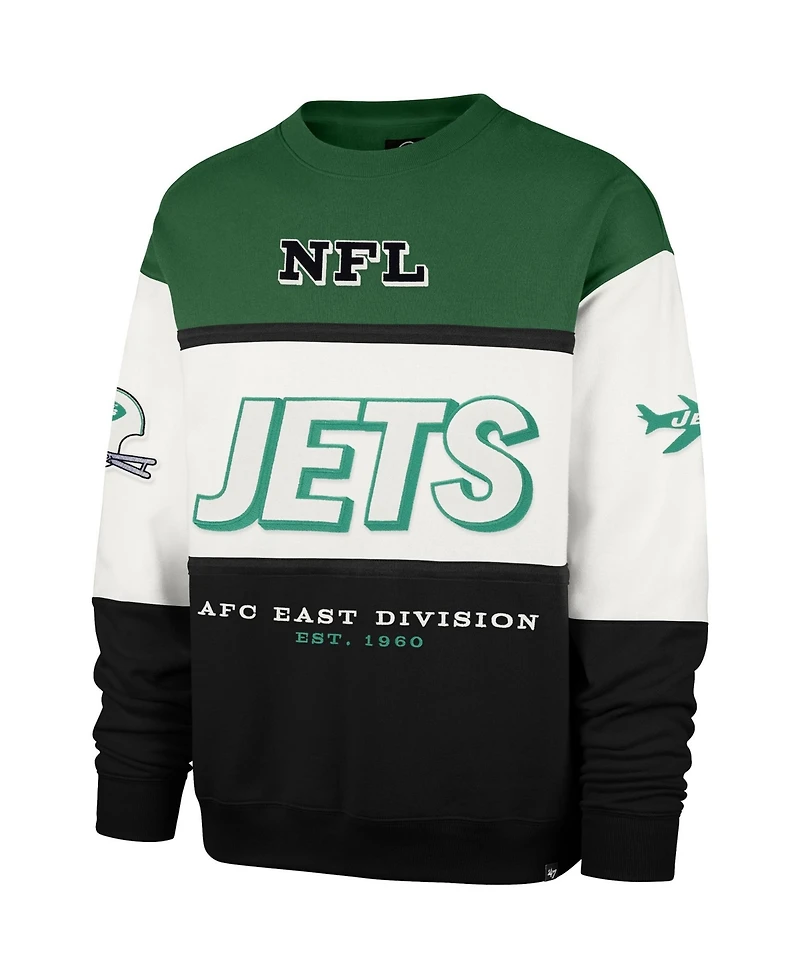 47 Brand Men's Kelly Green/Black New York Jets Throwback Breeze Maximalist Sweatshirt