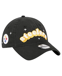 New Era Big Girls Black Pittsburgh Steelers Cheer 9TWENTY Adjustable Hat