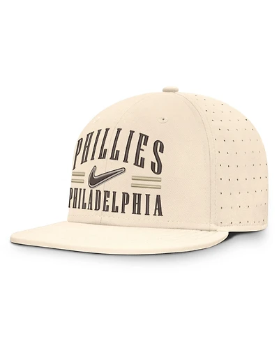 Nike Men's Natural Philadelphia Phillies True Dri-fit AeroBill Fitted Hat