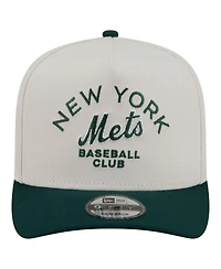 New Era Men's Cream/Dark Green New York Mets Chrome A-Frame 9FIFTY Snapback Hat