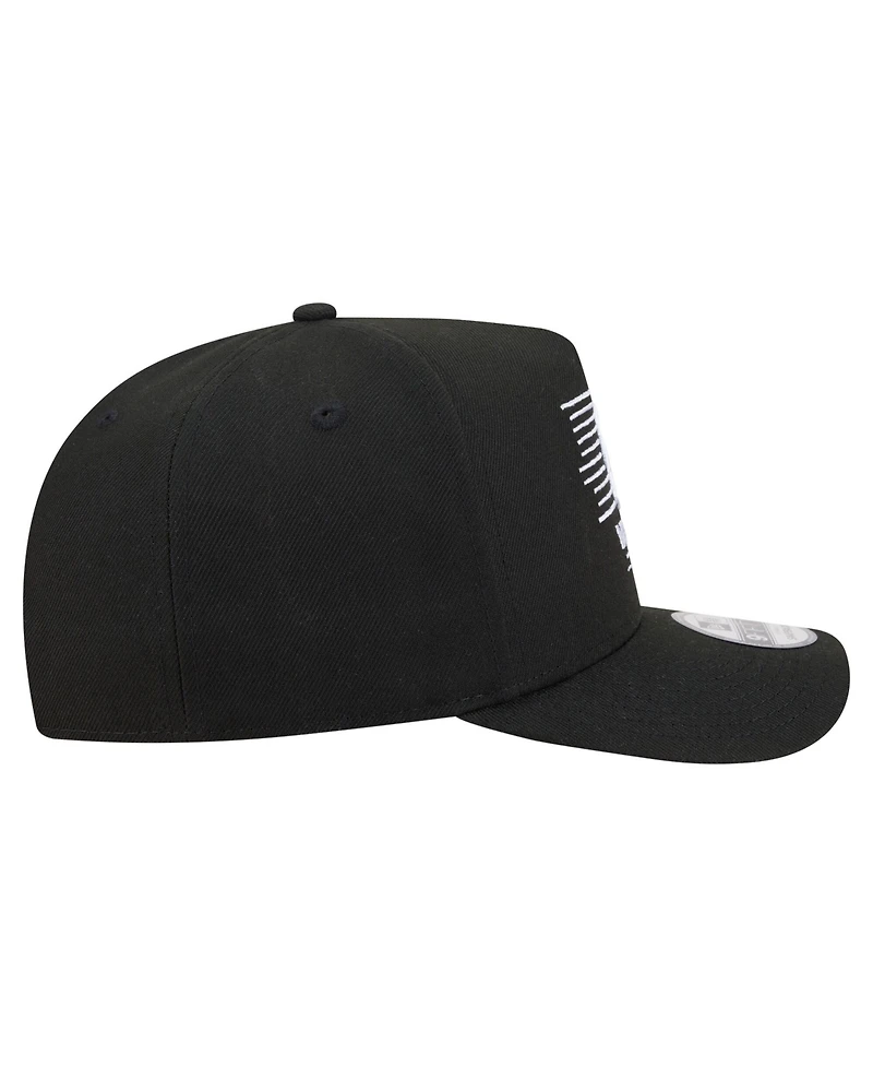 New Era Men's Black New York Mets Motion A-Frame 9FIFTY Snapback Hat