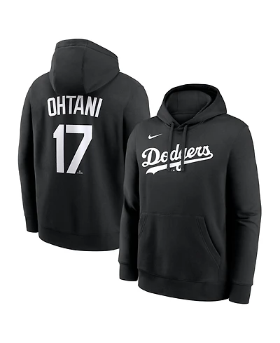 Nike Men's Shohei Ohtani Black Los Angeles Dodgers Player Name Number Club Pullover Hoodie