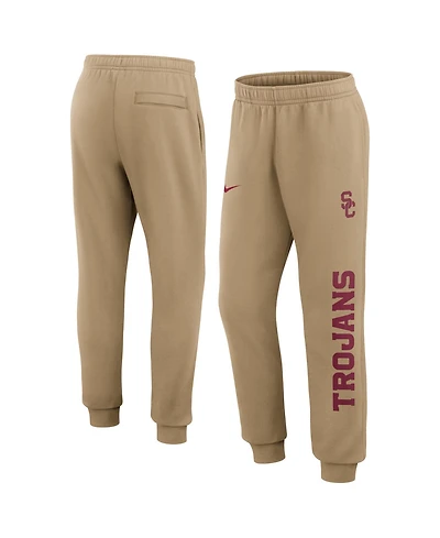Nike Men's Beige Usc Trojans Primetime Club Fleece Joggers