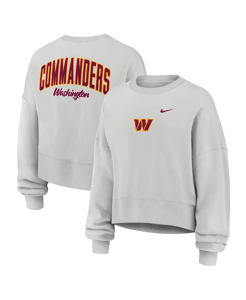 Nike Women's Gray Washington Commanders Oversized Primetime Phoenix Fleece Sweatshirt