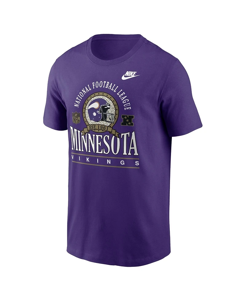 Nike Men's Purple Minnesota Vikings Rewind Team Spirit Essential Cotton T-Shirt
