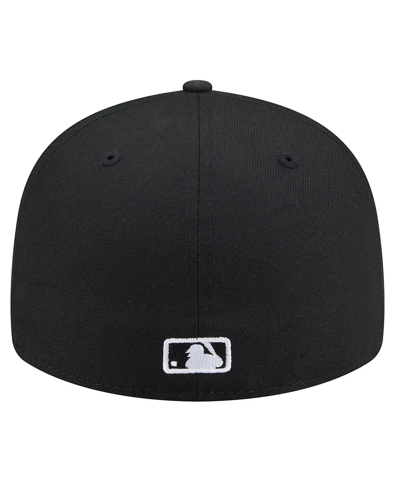 New Era Men's Black Athletics Americana Bald Eagle Pre-Curved 59FIFTY Fitted Hat