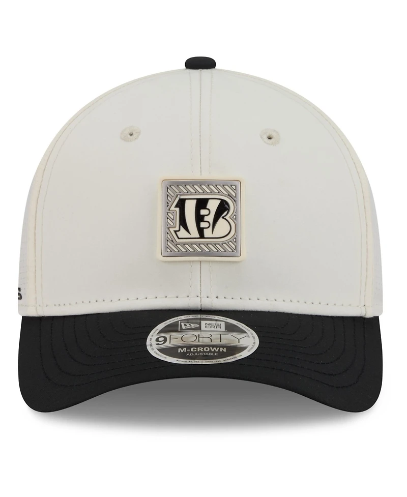New Era Men's Cream/Black Cincinnati Bengals 2026 Nfl Training Camp 9FORTY Adjustable Hat